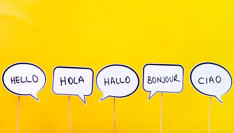 Hello in five different language 